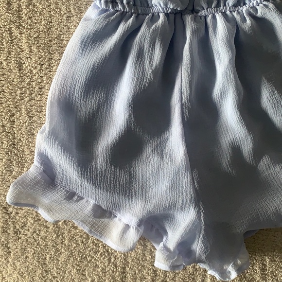 H&M Ruffled Crepe Light Blue Romper - Picture 3 of 5